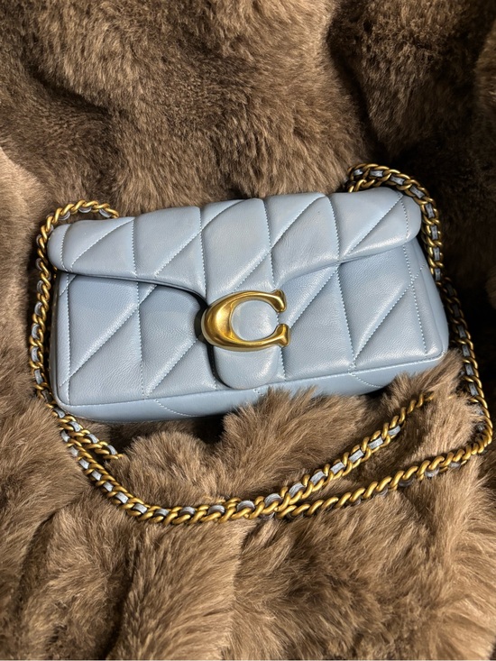 Coach Handbags - Coach Quilted Leather Crossbody in Pale Blue with Gold Hardware
